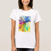 Regenboog gerbera kleurrijke bloem t-shirt (Voorkant)