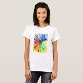 Regenboog gerbera kleurrijke bloem t-shirt (Voorkant volledig)