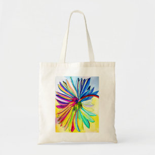 Regenboog gerbera kleurrijke bloem tote bag