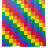 Regenboog Geruit Douchegordijn (Voorkant)