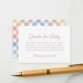 Regenboog geruite eenvoudige lief boeken voor baby informatiekaartje
