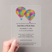 Regenboog geschilderd hete luchtballonnen aangepas acryl uitnodigingen (Insitu (Draagbaar))