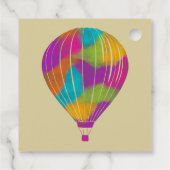 Regenboog geschilderd hete luchtballonnen aangepas bedankjes labels (Achterkant)