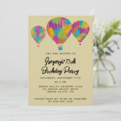 Regenboog geschilderd hete luchtballonnen aangepas kaart (Staand voorkant)