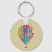 Regenboog geschilderde heteluchtballonnen geperson sleutelhanger (Achterkant)