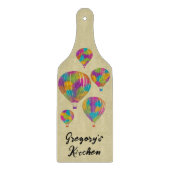 Regenboog geschilderde heteluchtballonnen geperson snijplank (Voorkant)