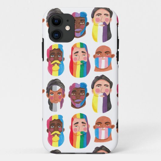Regenboog geslachtsvlaggen baard mannen cadeau voo Case-Mate iPhone case (Achterkant)