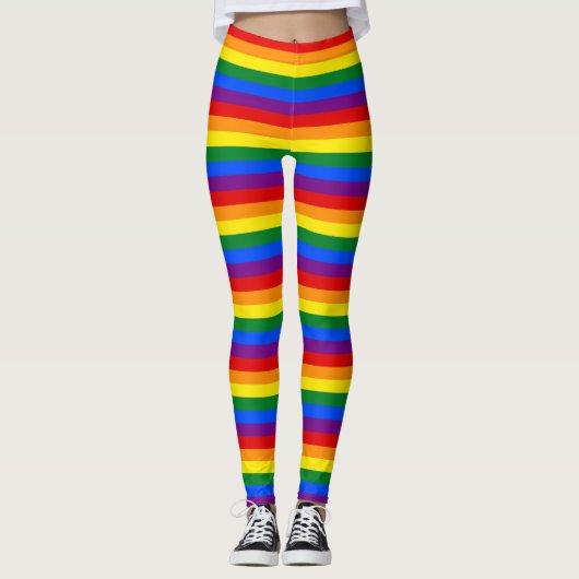 Regenboog Gestreept Leggings (Voorkant)