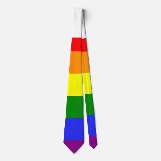 Regenboog Gestreept LGBT 6 kleuren Pride Stropdas (Voorkant)