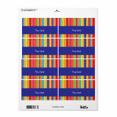 Regenboog gestreept ontwerp etiket (Full Sheet)