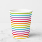 Regenboog Gestreept Party Paper cup Papieren Bekers (Voorkant)