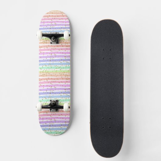 Regenboog gestreept persoonlijk skateboard (Voorkant)