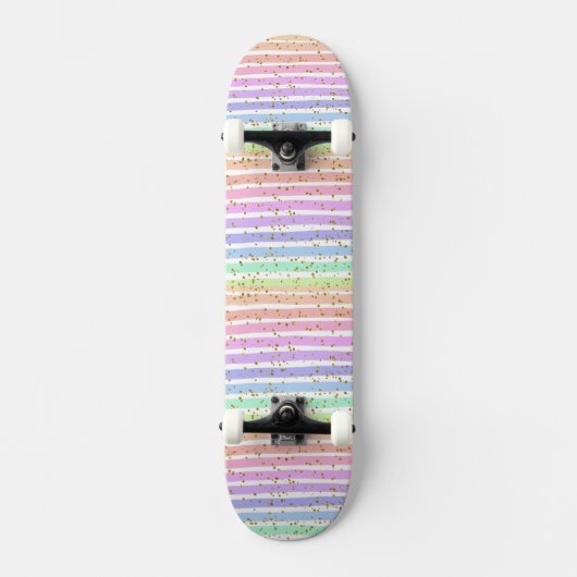 Regenboog gestreept persoonlijk skateboard (Voorkant)
