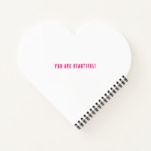  Regenboog Gestreept Schattige Wit Hart Vormig Notitieboek (Achterkant)