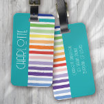 Regenboog gestreepte monogram bagagelabel<br><div class="desc">Op zoek naar een uniek en gepersonaliseerd cadeau voor een speciaal iemand? Bekijk ons op maat gestreepte monogram ontwerp! Perfect voor Kerstmis,  dit bagagelabel kan worden gepersonaliseerd met een naam naar keuze. Bestel er vandaag nog een!</div>