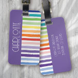 Regenboog gestreepte monogram bagagelabel<br><div class="desc">Op zoek naar een uniek en gepersonaliseerd cadeau voor een speciaal iemand? Bekijk ons op maat gestreepte monogram ontwerp! Perfect voor Kerstmis,  dit bagagelabel kan worden gepersonaliseerd met een naam naar keuze. Bestel er vandaag nog een!</div>