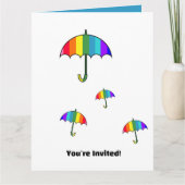 Regenboog Gestreepte Paraplu's  Kaart (Voorkant)