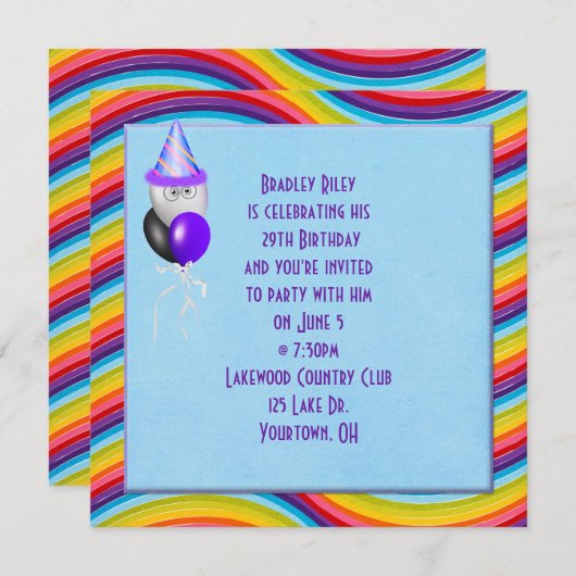 Regenboog gestreepte rand kaart (Voorkant / Achterkant)