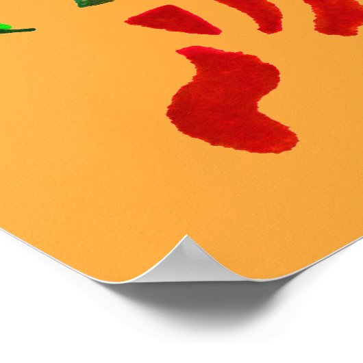 Regenboog gestreepte tijger kunst poster (Hoek)