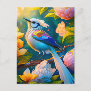 Regenboog gevleugelde Jay Fantasy Bird Briefkaart