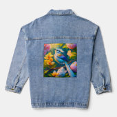 Regenboog gevleugelde Jay Fantasy Bird Denim Jacket (Achterkant)