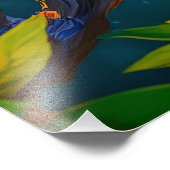 Regenboog gevleugelde Jay Fantasy Bird Foto Afdruk (Hoek)