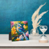 Regenboog gevleugelde Jay Fantasy Bird Fotoplaat (Insitu)