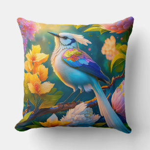 Regenboog gevleugelde Jay Fantasy Bird Kussen