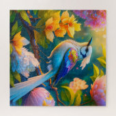 Regenboog gevleugelde Jay Fantasy Bird Legpuzzel (Horizontaal)