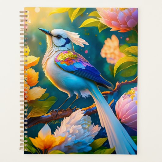 Regenboog gevleugelde Jay Fantasy Bird Planner (Voorkant)