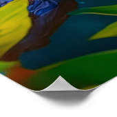 Regenboog gevleugelde Jay Fantasy Bird Poster (Hoek)