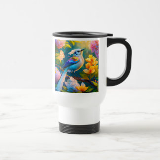 Regenboog gevleugelde Jay Fantasy Bird Reisbeker