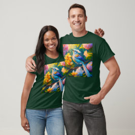 Regenboog gevleugelde Jay Fantasy Bird T-shirt
