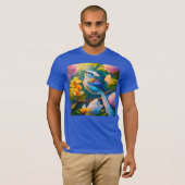 Regenboog gevleugelde Jay Fantasy Bird T-shirt (Voorkant volledig)