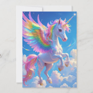 Regenboog Gevleugelde Pronkende Eenhoorn  Bedankkaart