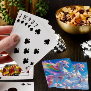 Regenboog Gevleugelde Pronkende Eenhoorn Pokerkaarten