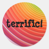 Regenboog geweldig blad ronde sticker (Voorkant)