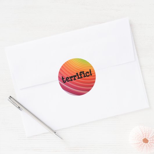 Regenboog geweldig blad ronde sticker (Envelop)