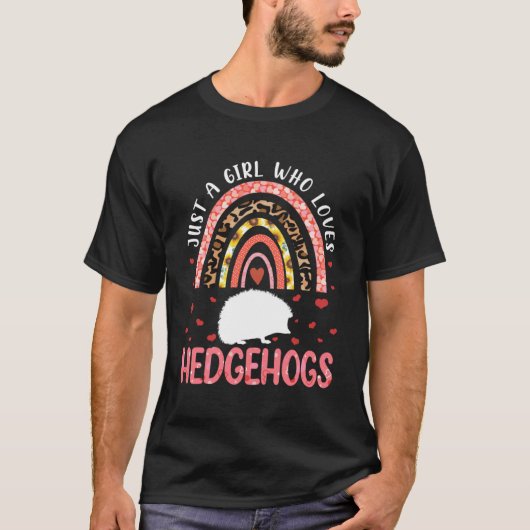 Regenboog gewoon een meisje dat van hedels houdt v t-shirt (Voorkant)