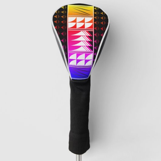 regenboog-gezegende veren golfheadcover (Voorkant)