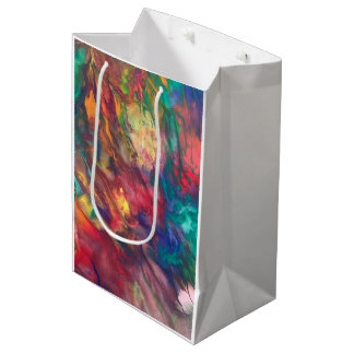 Regenboog Gift Bag Kleurrijke Groovy Party Paper B Medium Cadeauzakje