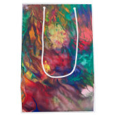 Regenboog Gift Bag Kleurrijke Groovy Party Paper B Medium Cadeauzakje (Achterkant)