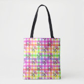 Regenboog Gingham Patroon Ontwerp  Tote Bag (Voorkant)