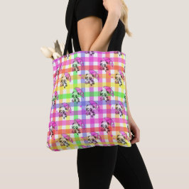 Regenboog Gingham Patroon Ontwerp  Tote Bag
