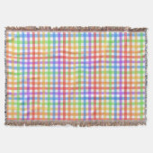 Regenboog Gingham Schachbrett Geometrisch Patroon Deken (Voorkant)