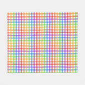 Regenboog Gingham Schachbrett Geometrisch Patroon Fleece Deken (Voorkant (Horizontaal))