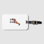 Regenboog Giraffe Antieke Gravure Vector Design_1 Bagagelabel (Voorkant (horizontaal))