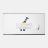 Regenboog Giraffe Antieke Gravure Vector Design_1 Bureaumat (Keyboard & Muis)