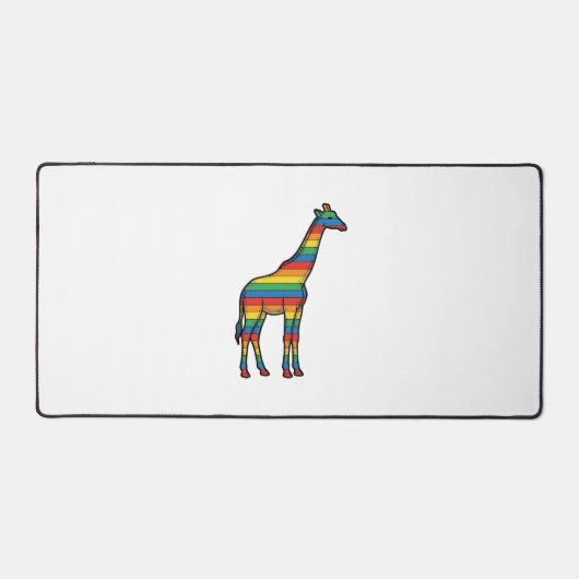 Regenboog Giraffe Antieke Gravure Vector Design_1 Bureaumat (Voorkant)
