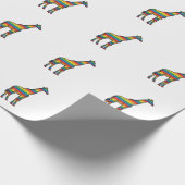 Regenboog Giraffe Antieke Gravure Vector Design_1 Cadeaupapier (Hoek)